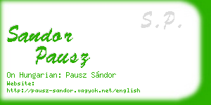 sandor pausz business card